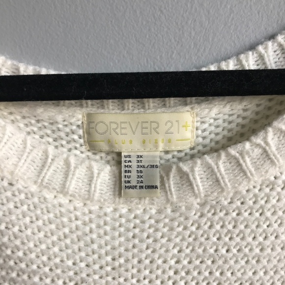Forever 21 Oversized White Knit Sweater - Picture 3 of 5